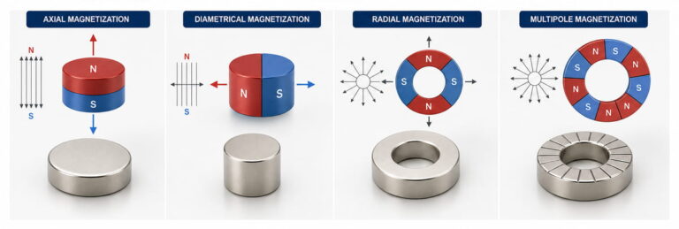 Magneti NdFeB personalizzati: tipi di magnetizzazione disponibili