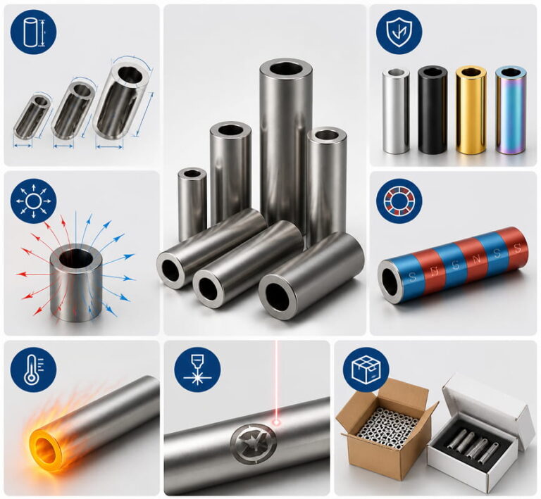 Opzioni di produzione personalizzata di tubi magnetici al neodimio