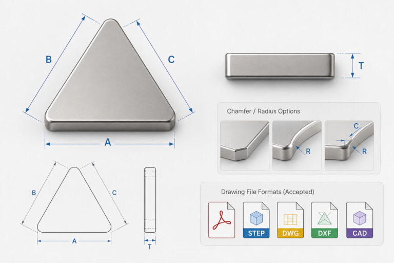 Dimensioni personalizzate del magnete triangolare al neodimio