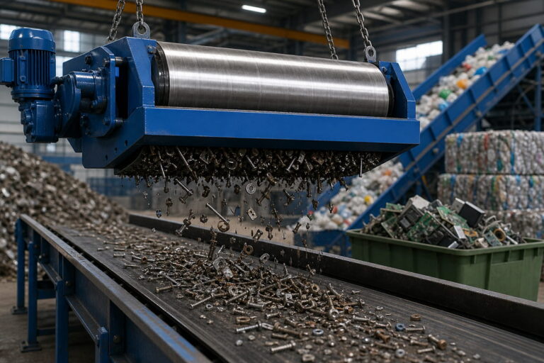 Separatore magnetico per impianti di riciclaggio