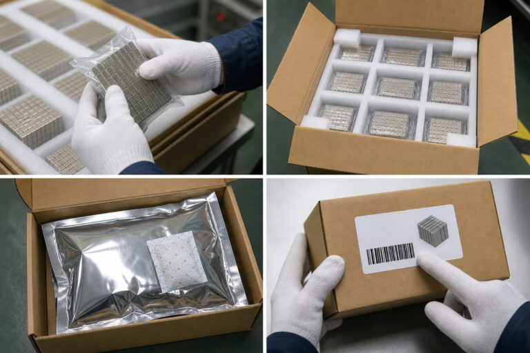 Ispezione finale del confezionamento nella produzione di magneti NdFeB