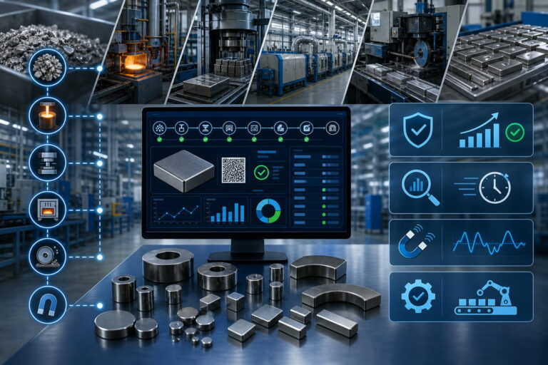 Tracciabilità e controllo della produzione dei magneti NdFeB