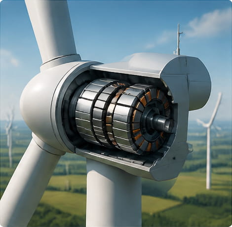 Magneti a segmenti 7 Magnete di segmento per turbine eoliche