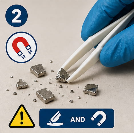 I magneti al neodimio sono sicuri? Guida completa alla sicurezza 15 Raccogli i pezzi con cura