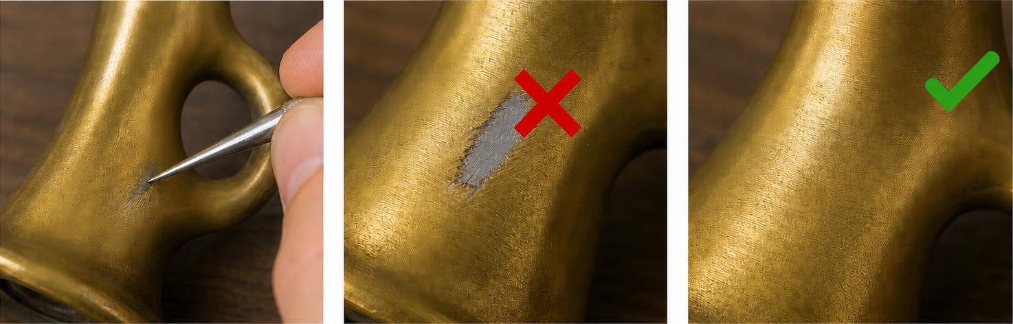 Un magnete si attacca all’ottone? La risposta semplice 10 Esegui un test di graffiatura