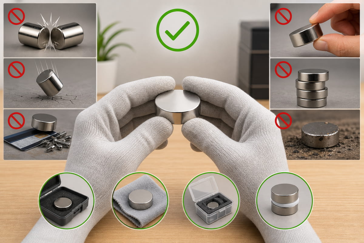Maneggiare con cura il magnete al neodimio