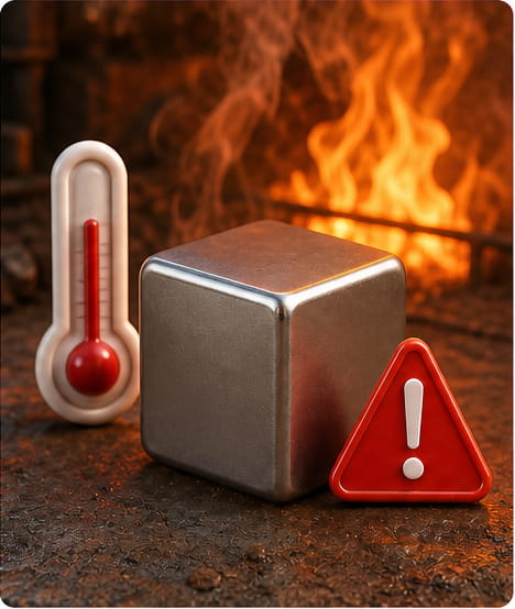 Come conservare i magneti al neodimio: guida completa alla sicurezza 5 Il calore riduce l'intensità magnetica