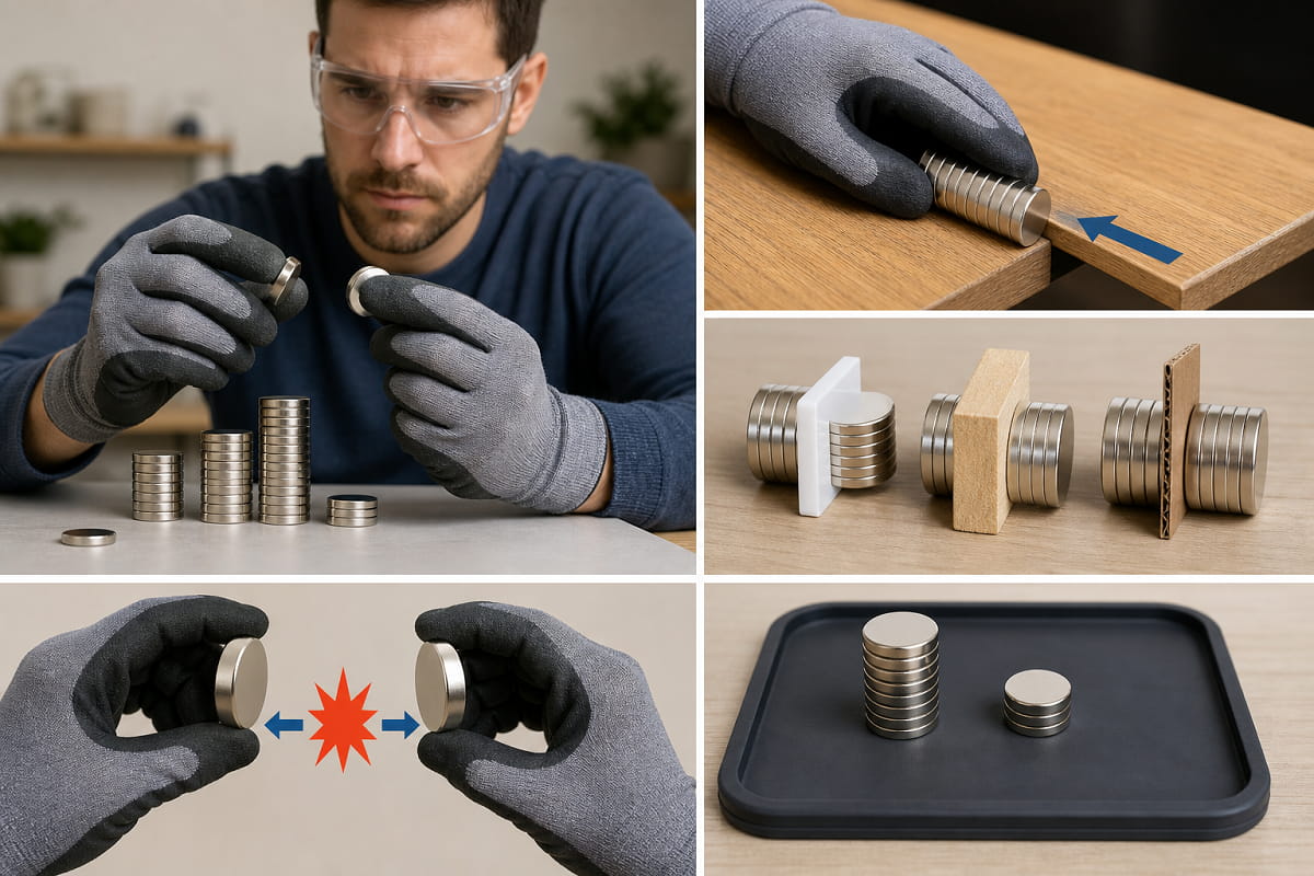 I magneti al neodimio sono sicuri? Guida completa alla sicurezza 9 Come maneggiare i magneti al neodimio in modo sicuro