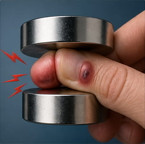 I magneti al neodimio sono sicuri? Guida completa alla sicurezza 4 Lesioni da schiacciamento e compressione