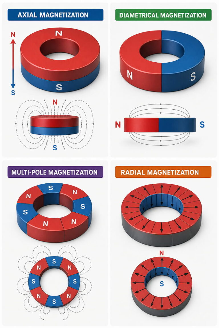 Magneti ad anello 5 Opzioni di magnetizzazione dei magneti ad anello