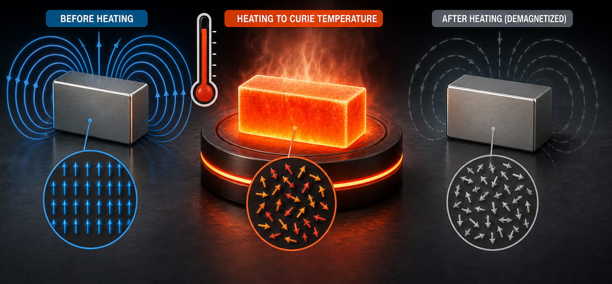 Smagnetizzazione termica (calore)