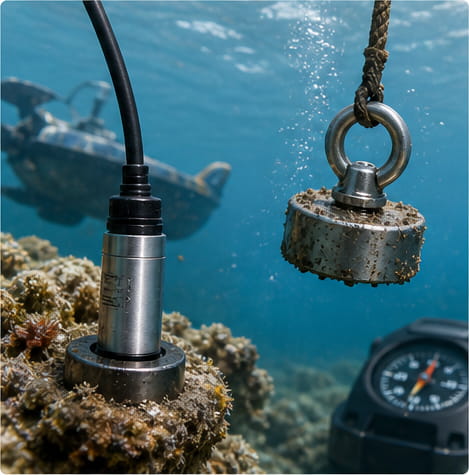 Magnete impermeabile per applicazioni nautiche