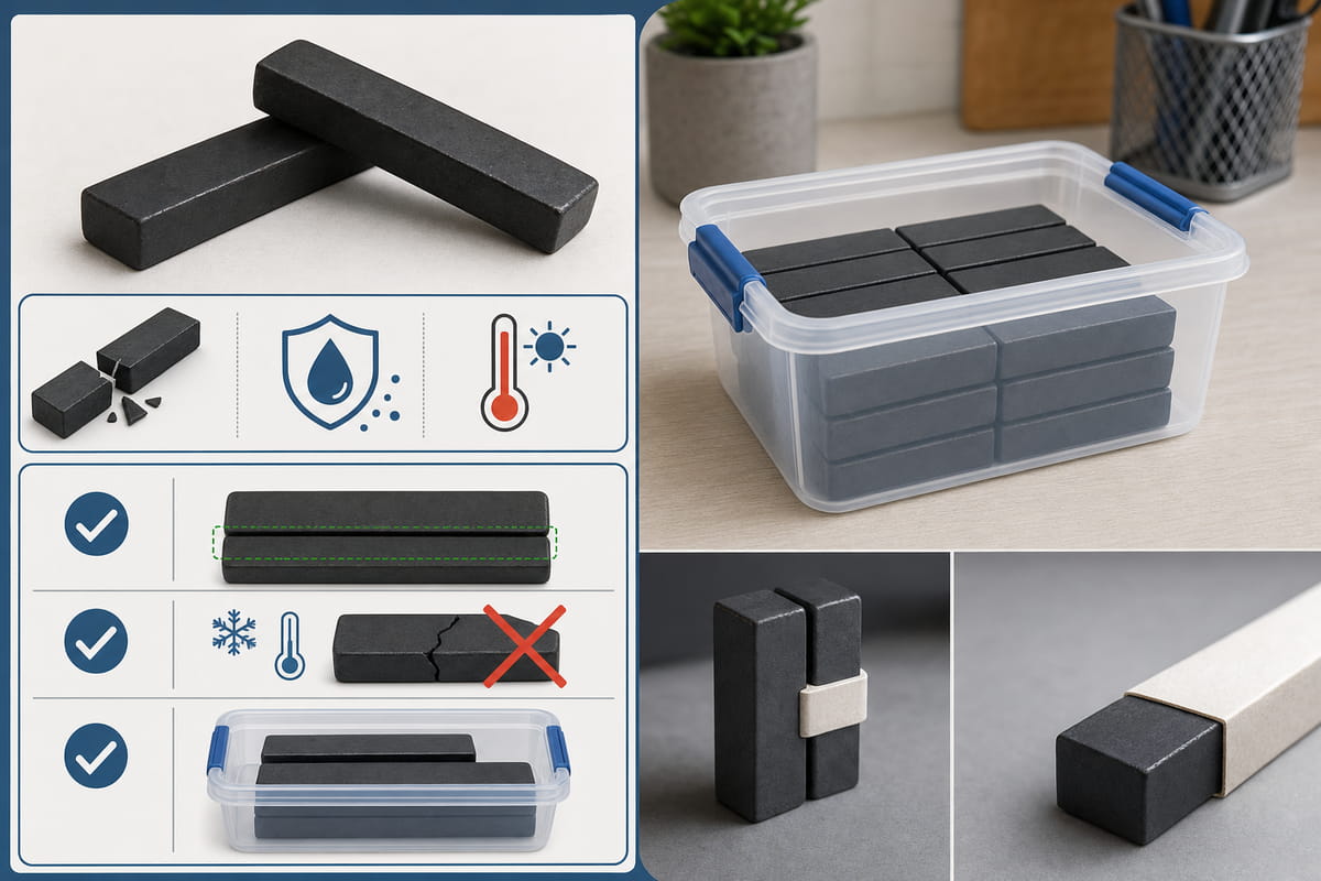 Come conservare i magneti a barra? 5 modi corretti per mantenerne la forza 10 Come conservare i magneti a barra in ferrite (ceramica)
