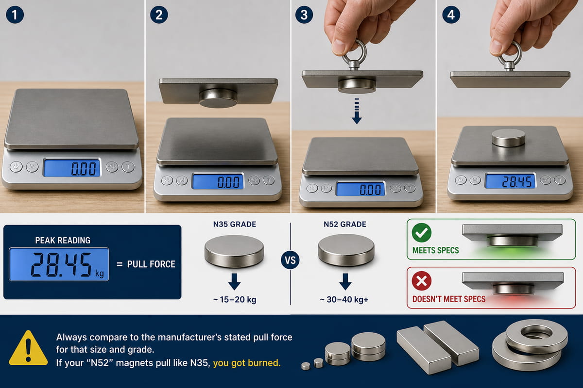 Come verificare la forza di un magnete