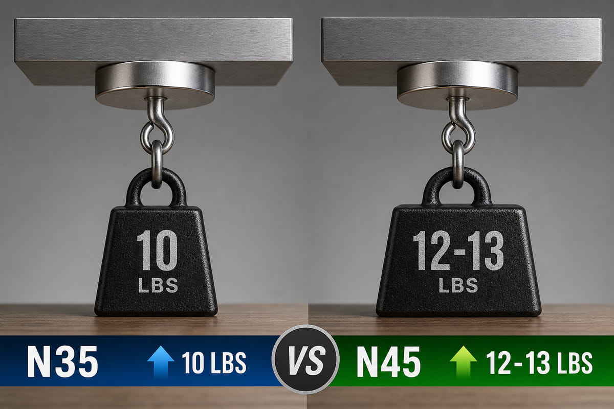 Magneti N35 e N45: confronto tra potenza, temperatura, prezzo e quando utilizzare ciascuno dei due 4 Magneti N35 vs N45: potenza magnetica