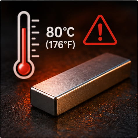 Cosa sono i magneti a barra N40? La guida completa 10 Limiti di temperatura del magnete a barra N40