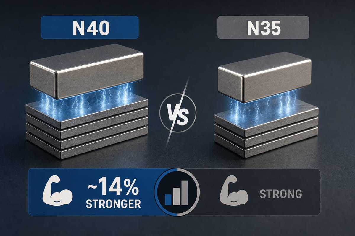 Cosa sono i magneti a barra N40? La guida completa 6 Semplice confronto tra i magneti N40 e N35