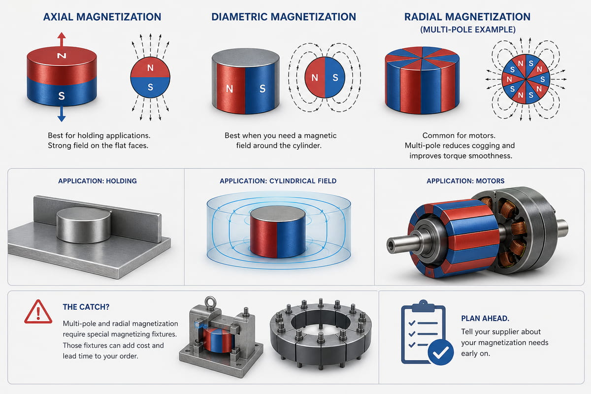 Opzioni di magnetizzazione dei magneti al neodimio