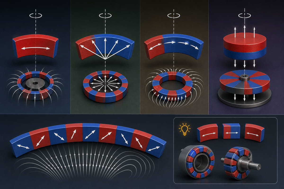 Segmento Magnete Direzione di magnetizzazione