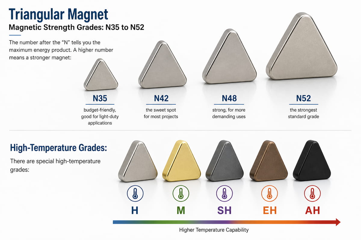 Gradi di potenza magnetica dei magneti triangolari