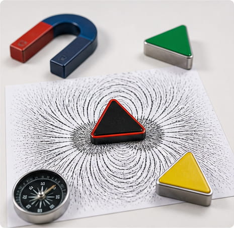 Magnete triangolare per l'istruzione e la ricerca