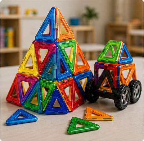 Magnete triangolare per giocattoli e design